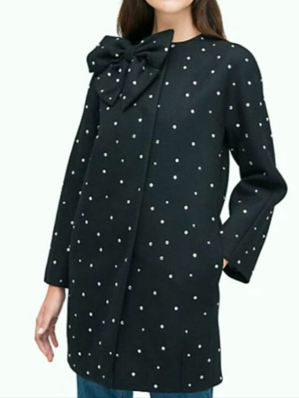 Kate Spade Dorothy Bow Rhinestone Coat
